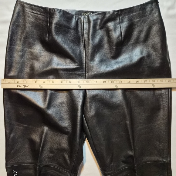 Dana Buchman 100% Lambskin Leather Pants - Black - Size 14 Petite - Picture 4 of 10